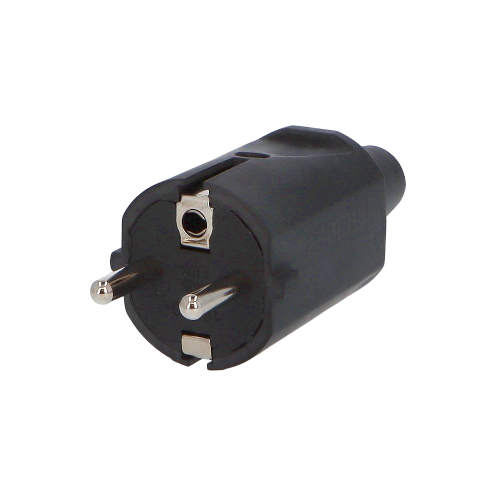 16A rubber plug with double grounding system