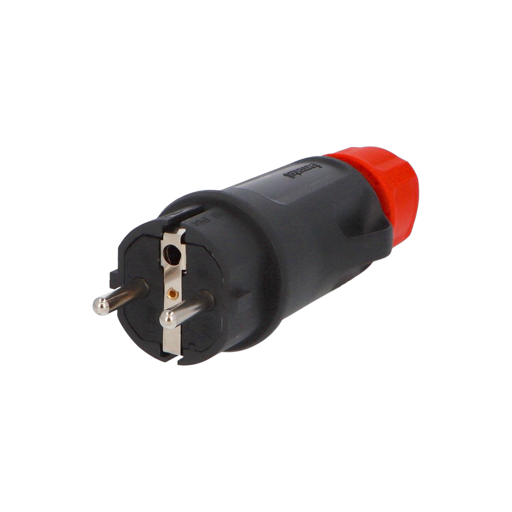 High resistance Schuko-type mobile plug 2P+TTL 16A IP54