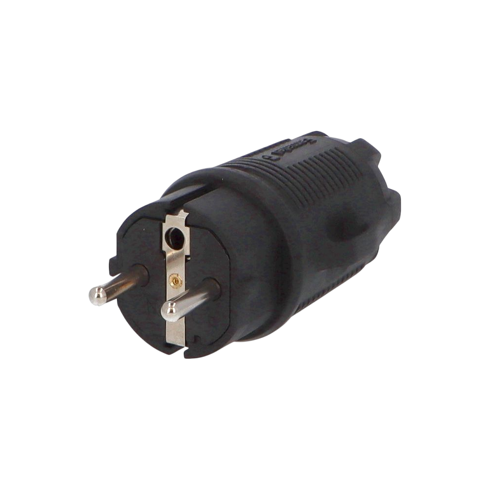 Rubber Schuko plug 2P+TTL 16A IP54 SpeedPRO