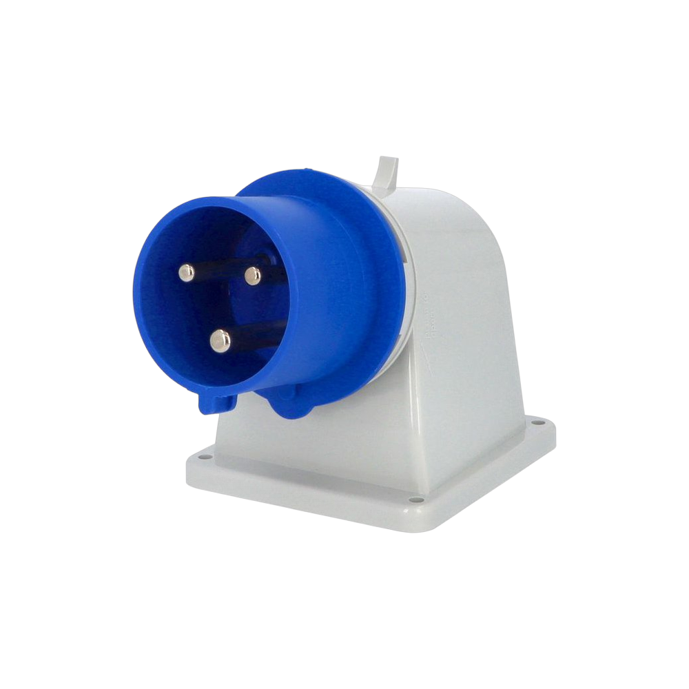 Wall-mounted angled plug 90° 2P+E 32A IP44 SpeedPRO