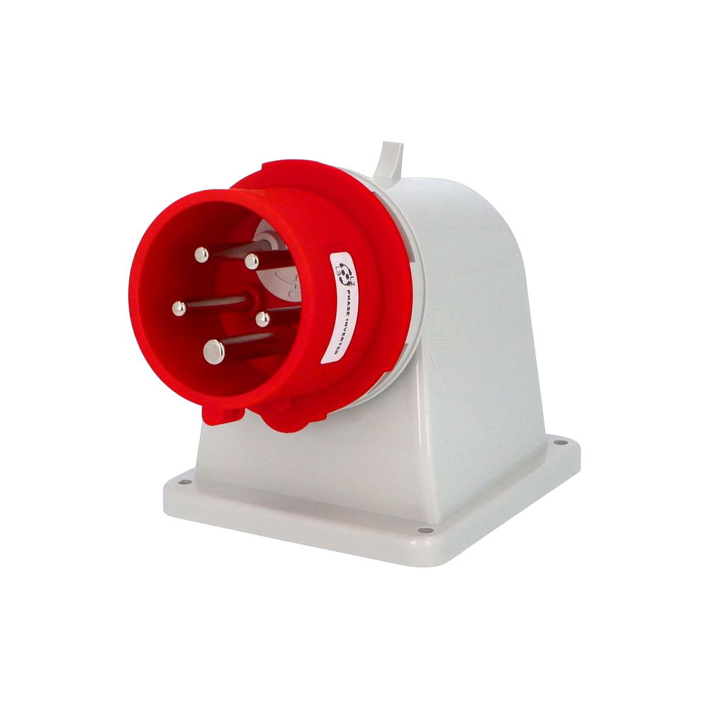 Wall-mounted angled phase inverter plug 90° 3P+N+E 16A IP54 SpeedPRO