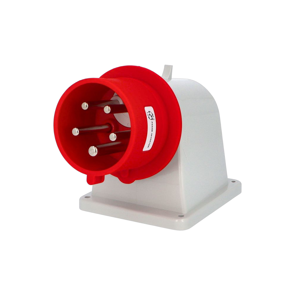 Wall-mounted angled phase inverter plug 90° 3P+N+E 32A IP54 SpeedPRO