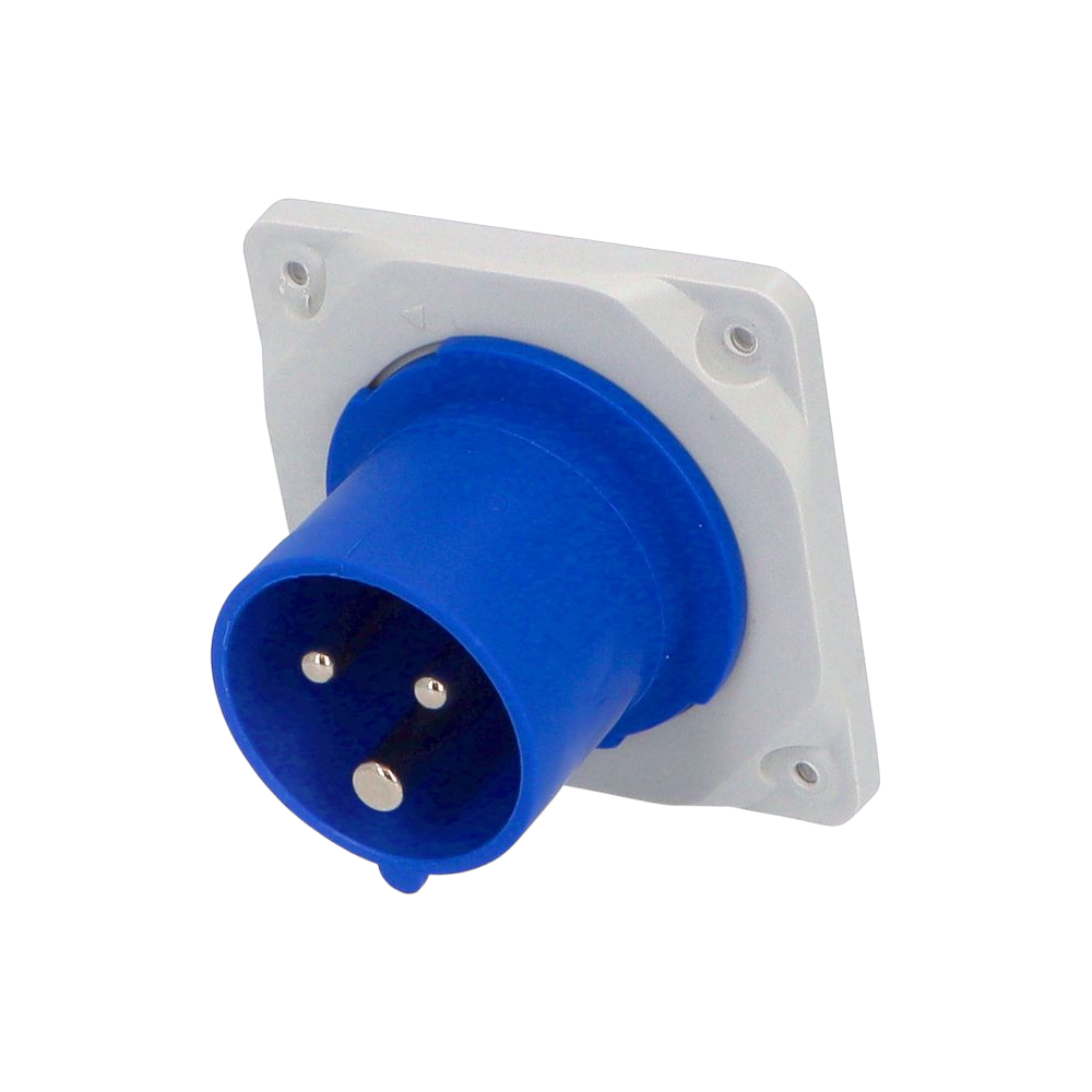 Straight panel plug 75x75 2P+E 16A IP44/54 SpeedPRO