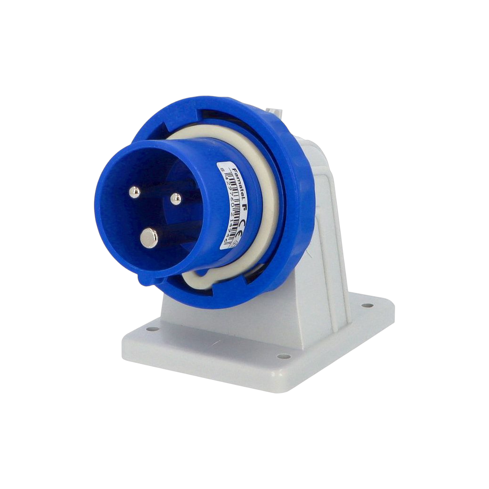 Wall-mounted angled plug 90° 2P+E 16A IP67 SpeedPRO