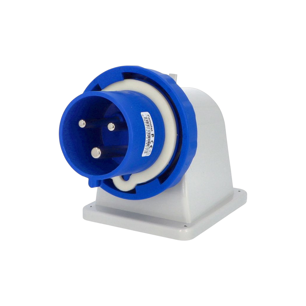 Wall-mounted angled plug 90° 2P+E 32A IP67 SpeedPRO