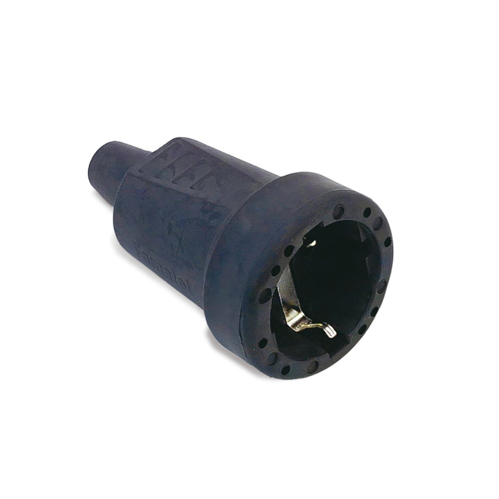 Detachable rubber base 16A with IP20 earth connection