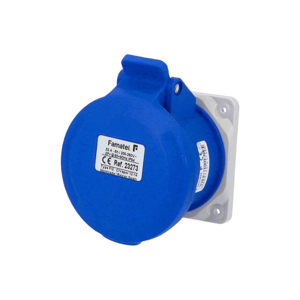 Straight panel socket 2P+E 32A IP44/54 SpeedPRO