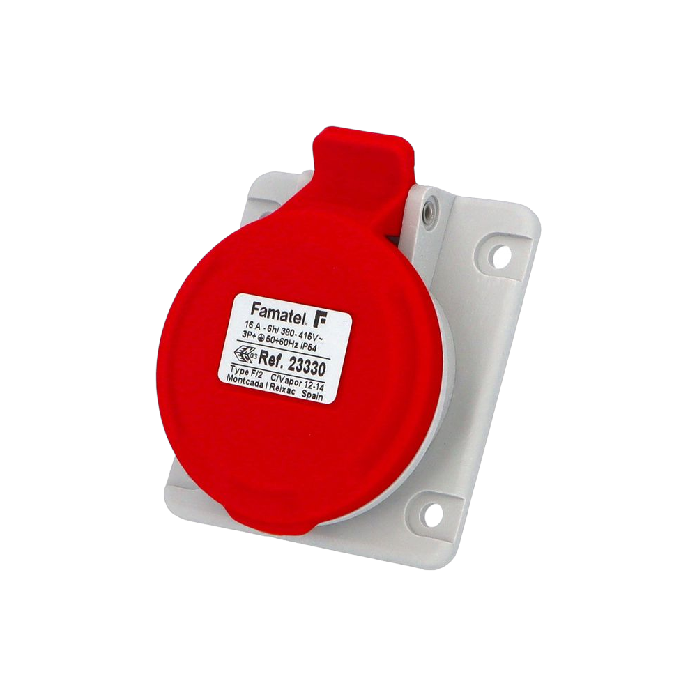 Angled panel socket 10° 3P+E 16A IP44/54 SpeedPRO