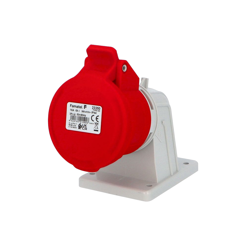 Wall-mounted angled socket 90° 3P+E 16A IP44 SpeedPRO