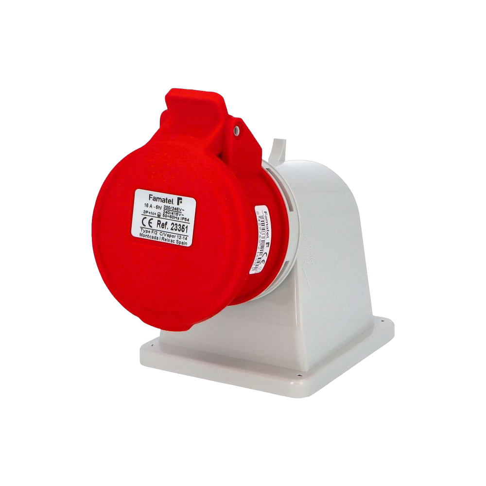 Wall-mounted angled socket 90° 3P+N+E 16A IP44 SpeedPRO