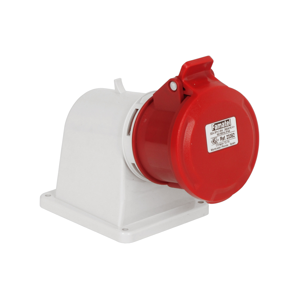 Wall-mounted angled socket 90° 3P+E 32A IP44 SpeedPRO