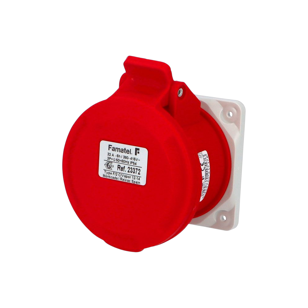 Straight panel socket 3P+E 32A IP44/54 SpeedPRO