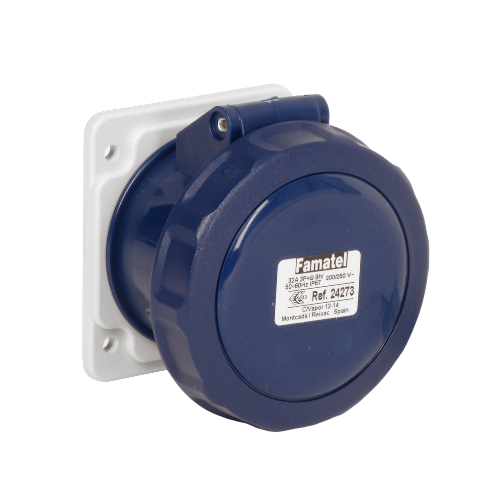 Straight panel socket 2P+E 32A IP66/67 SpeedPRO