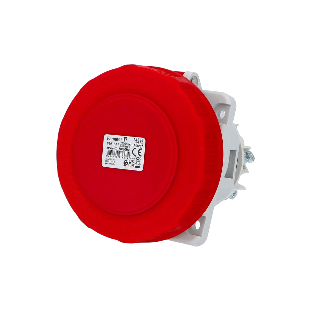 Angled panel socket 10° 3P+N+E 63A IP67 SpeedPRO