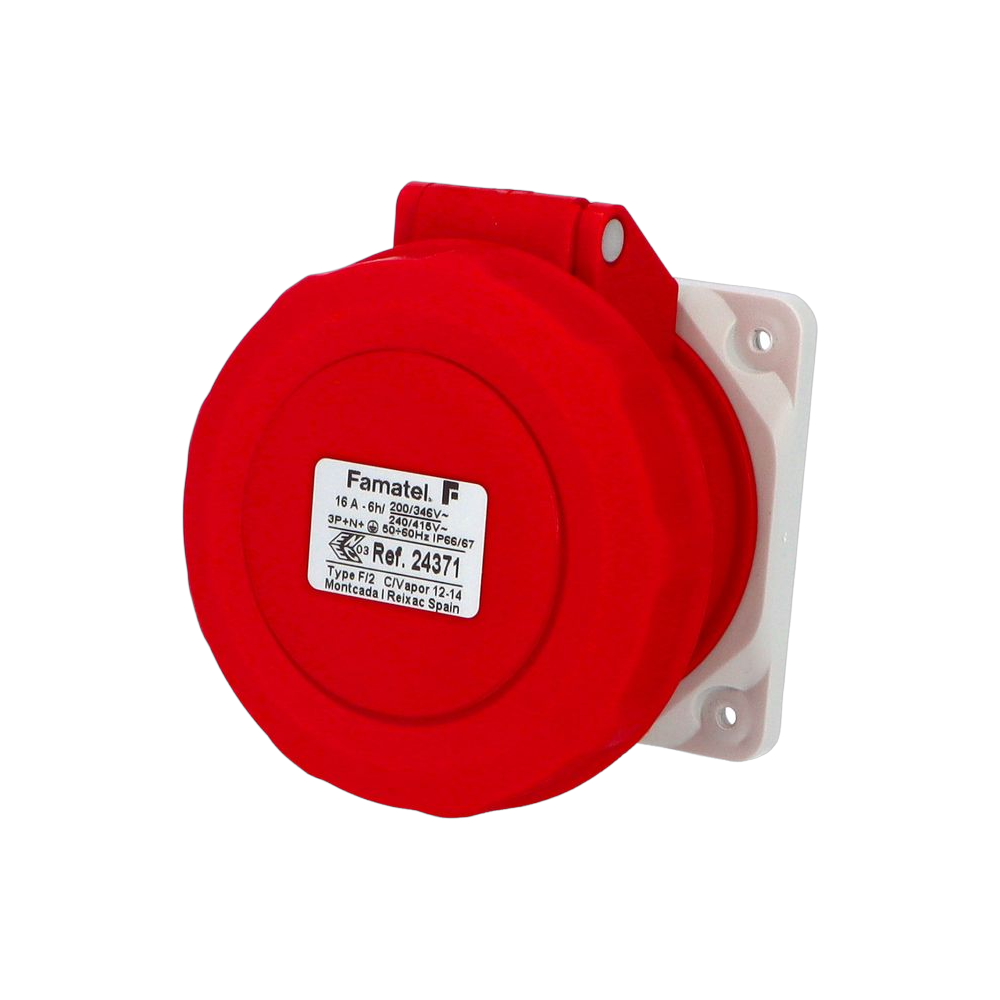 Straight panel socket 3P+N+E 16A IP66/67 SpeedPRO