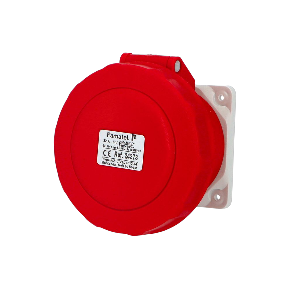 Straight panel socket 3P+N+E 32A IP66/67 SpeedPRO