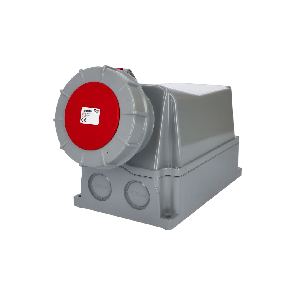 Wall-mounted socket 3P+E 125A IP67 SpeedPRO