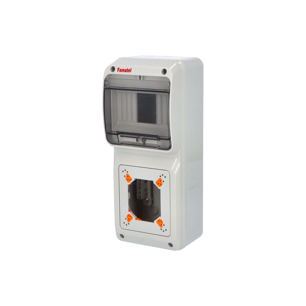 6-module IP65 knockout enclosure for 1 mechanism AcquaCOMBI, 305x125x107 mm