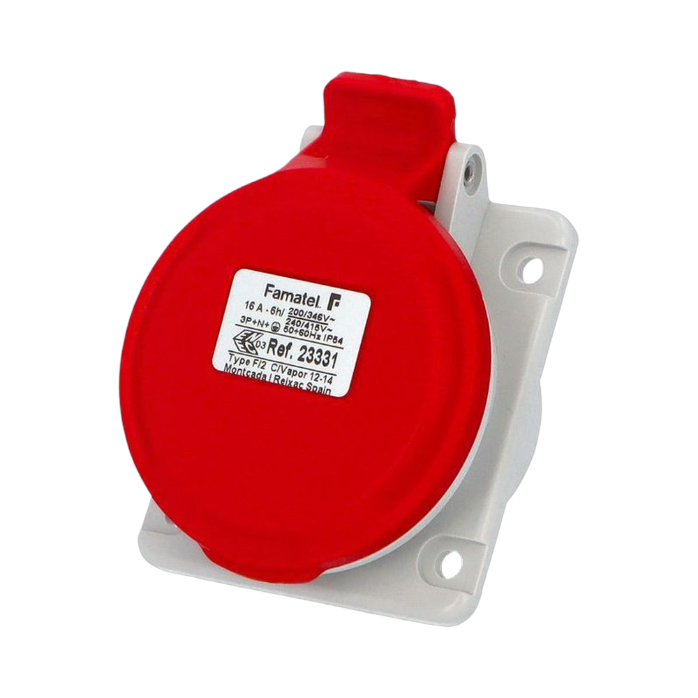 Angled panel socket 10° 3P+N+T 16A IP44/54 SpeedPRO